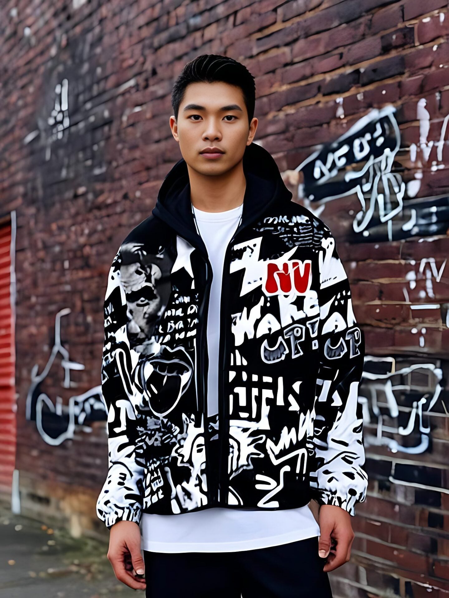 VINV black graffiti jacket