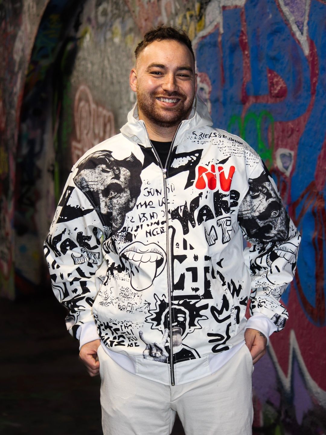 White Graffiti Jacket