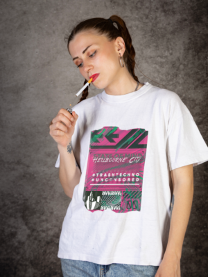 Graphic White T-Shirt – “Hell-Bourne”